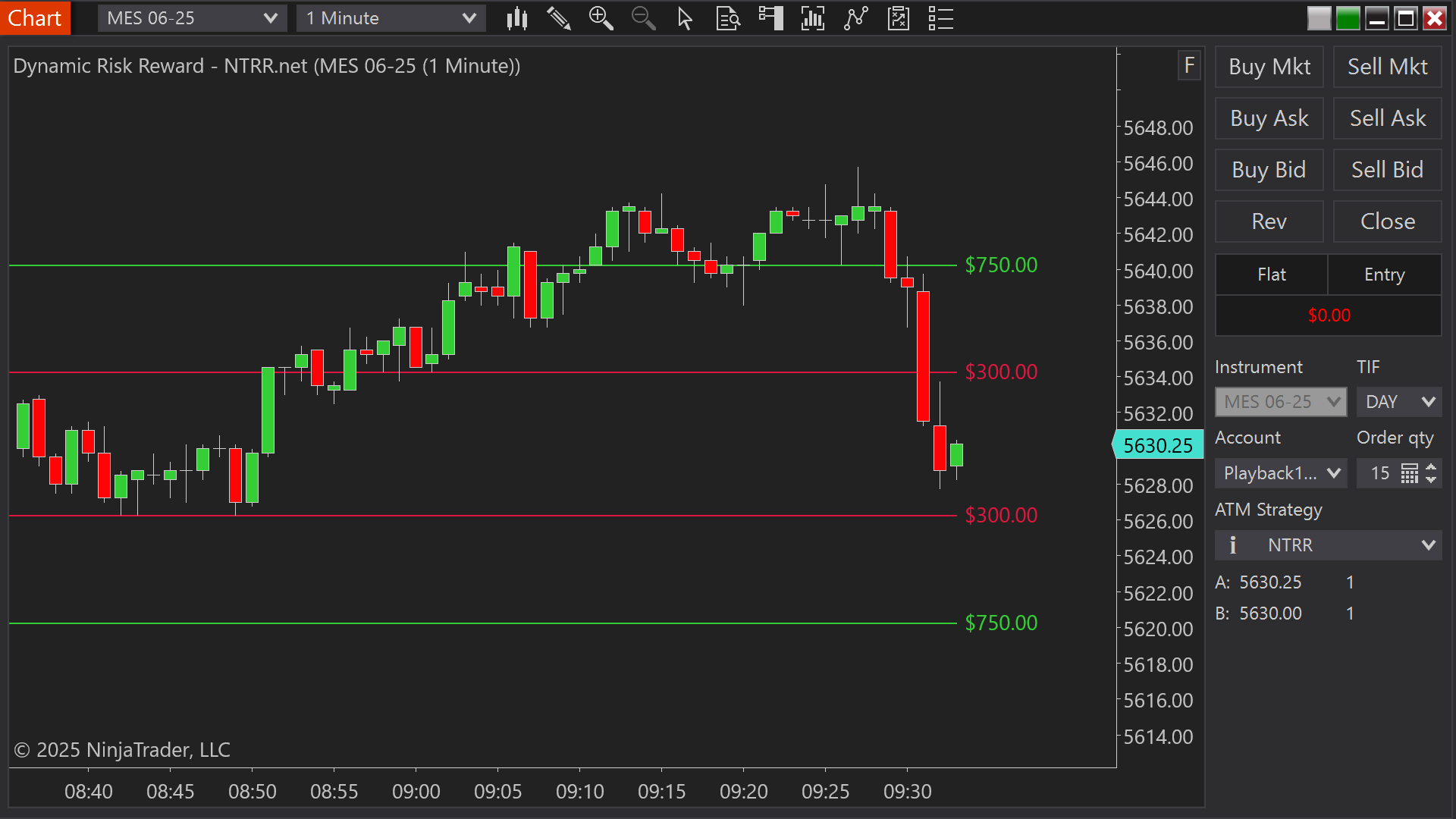 Dynamic Risk Reward indicator for NinjaTrader 8